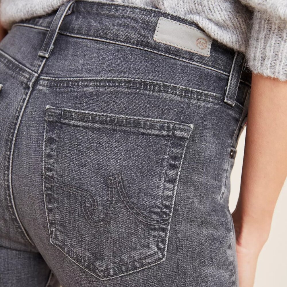 Anthropologie AG Jeans Farrah High Rise Skinny Grey Slim Fit Waisted Ankle - Picture 3 of 8